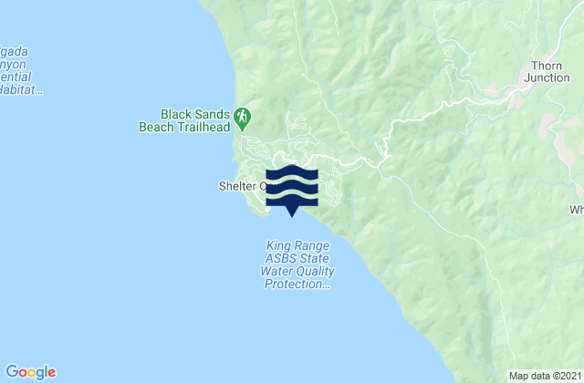 Shelter Cove, United Statesの潮見表地図