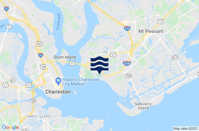Shem Creek, United Statesの潮見表地図