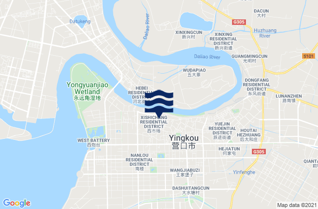 Shengli, Chinaの潮見表地図