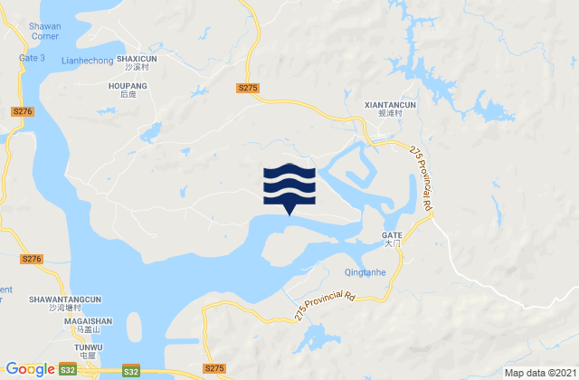 Shenjing, Chinaの潮見表地図