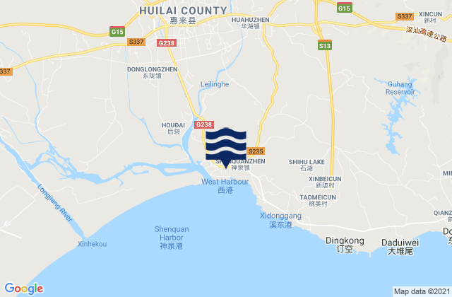 Shenquan, Chinaの潮見表地図