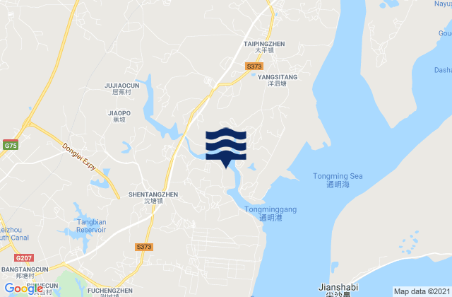 Shentang, Chinaの潮見表地図