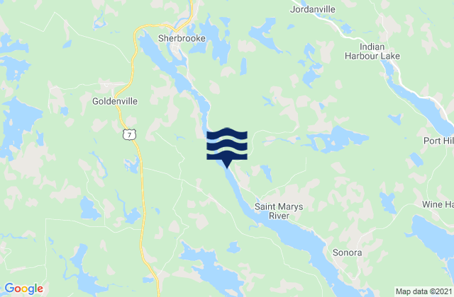 Sherbrooke, Canadaの潮見表地図