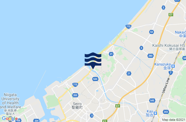 Shibata Shi, Japanの潮見表地図