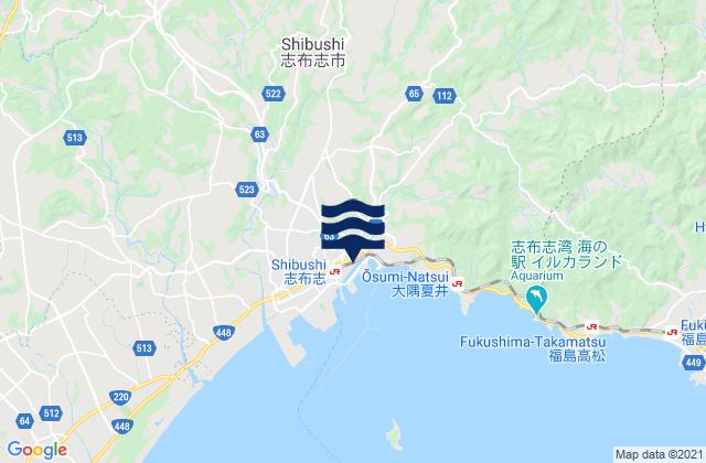 Shibushi-shi, Japanの潮見表地図