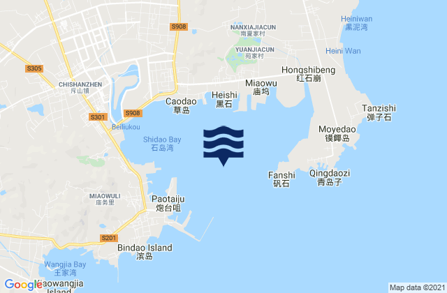 Shidao Wan, Chinaの潮見表地図