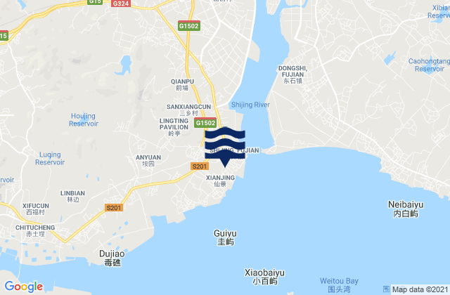 Shijing, Chinaの潮見表地図