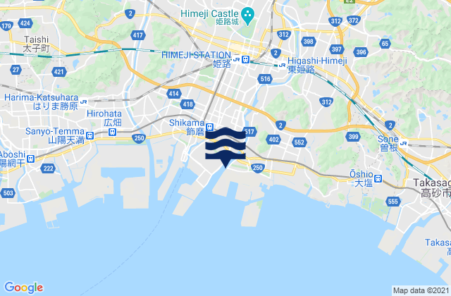 Shikama Ko, Japanの潮見表地図