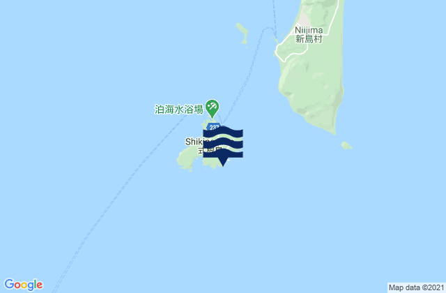 Shikine Shima, Japanの潮見表地図
