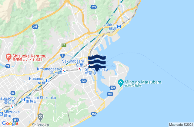 Shimizu-ku, Japanの潮見表地図