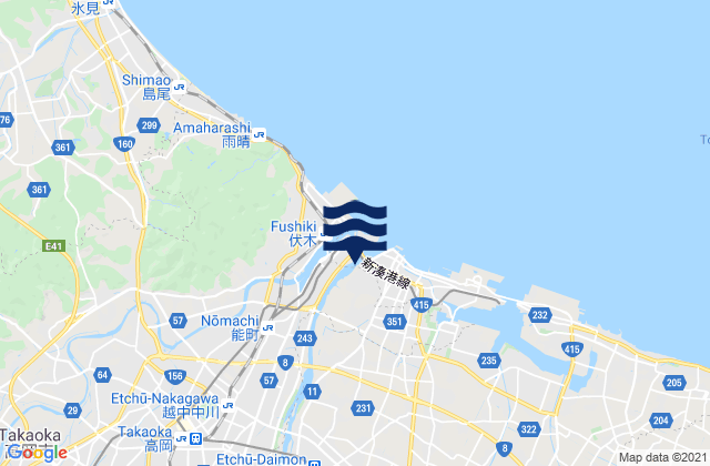 Shimminato, Japanの潮見表地図