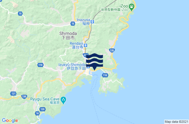 Shimoda-shi, Japanの潮見表地図