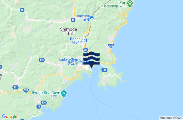 Shimoda, Japanの潮見表地図