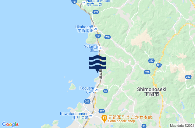 Shimonoseki Shi, Japanの潮見表地図