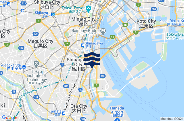 Shinagawa-ku, Japanの潮見表地図