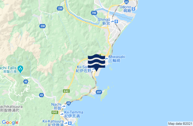 Shingū-shi, Japanの潮見表地図