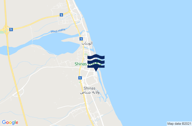 Shināş, Omanの潮見表地図