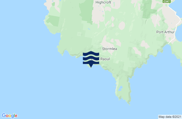 Shipstern Bluff, Australiaの潮見表地図