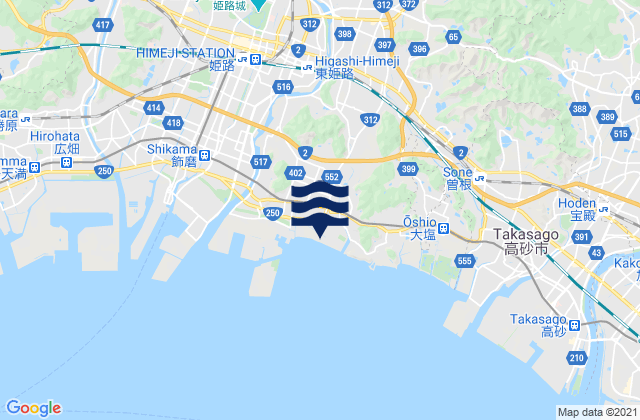 Shirahamachō-usazakiminami, Japanの潮見表地図