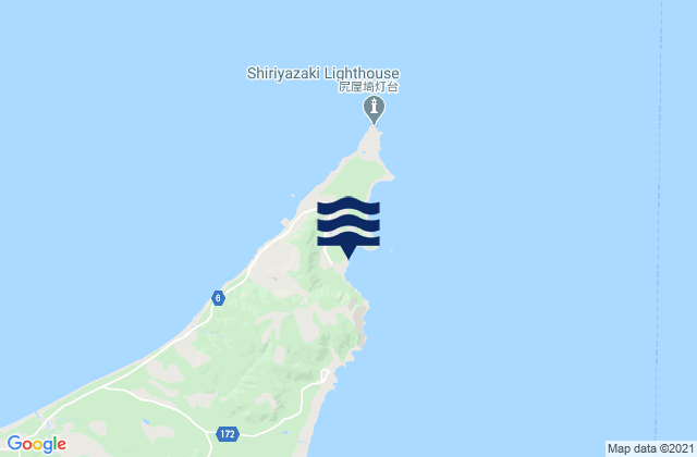 Shiriya, Japanの潮見表地図