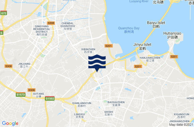 Shishi, Chinaの潮見表地図