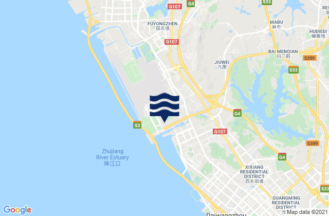 Shiyan, Chinaの潮見表地図