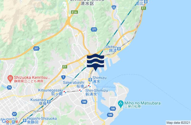 Shizuoka-shi, Japanの潮見表地図