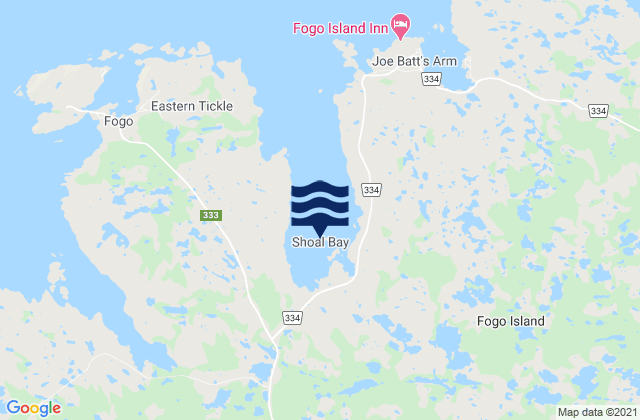 Shoal Bay, Canadaの潮見表地図