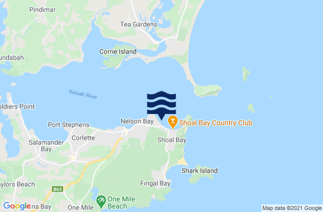 Shoal Bay, Australiaの潮見表地図