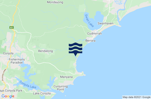 Shoalhaven Shire, Australiaの潮見表地図