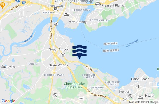 Shrewsbury, United Statesの潮見表地図