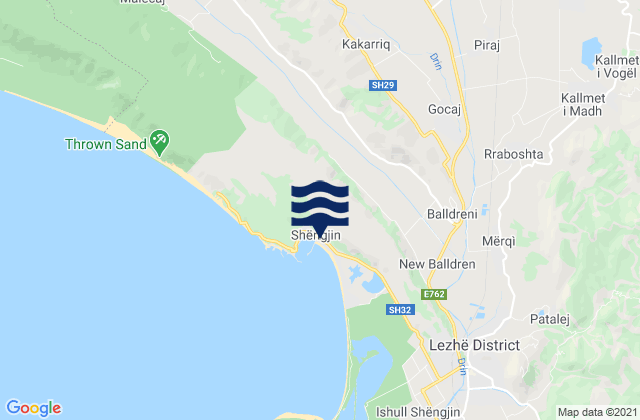 Shëngjin, Albaniaの潮見表地図