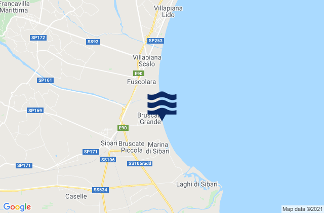Sibari, Italyの潮見表地図