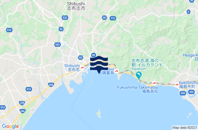 Sibusi, Japanの潮見表地図