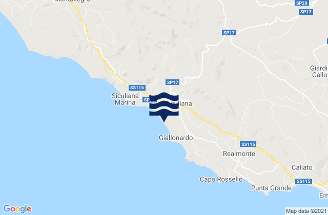 Siculiana, Italyの潮見表地図