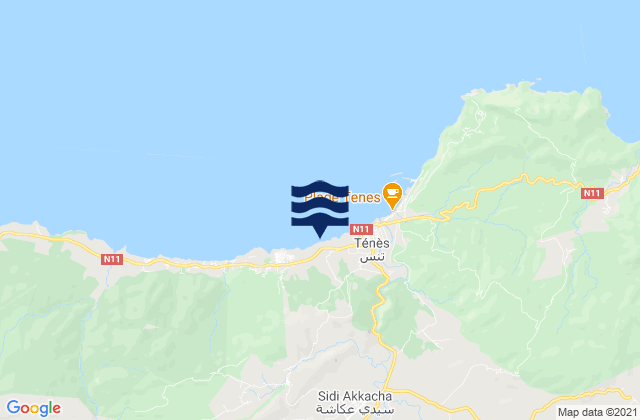 Sidi Akkacha, Algeriaの潮見表地図