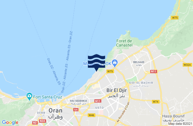 Sidi ech Chahmi, Algeriaの潮見表地図