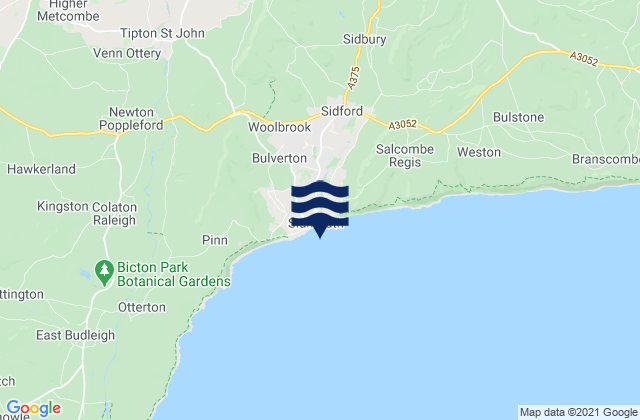 Sidmouth (Lyme Bay), United Kingdomの潮見表地図