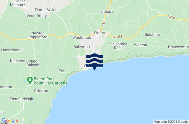 Sidmouth, United Kingdomの潮見表地図