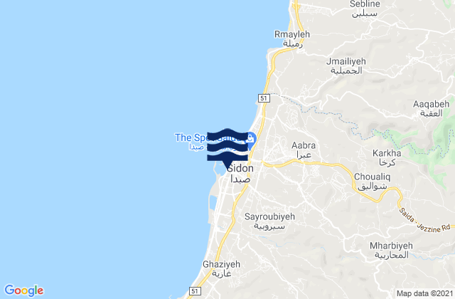 Sidon, Lebanonの潮見表地図