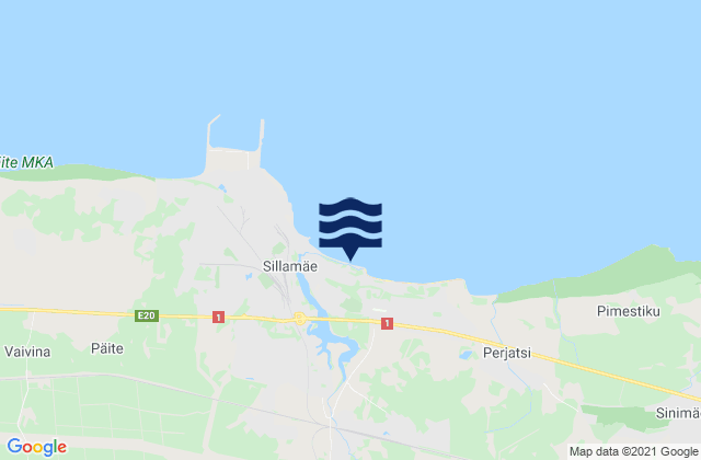 Sillamäe linn, Estoniaの潮見表地図