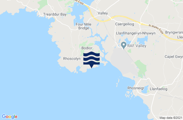 Silver Bay (Holy Island), United Kingdomの潮見表地図