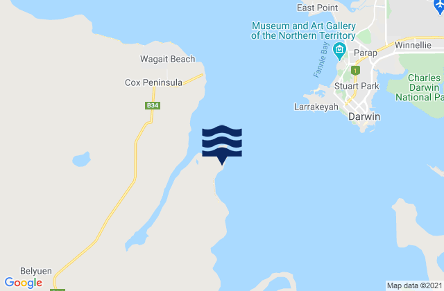 Silversands, Australiaの潮見表地図
