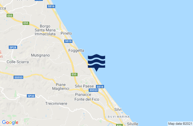 Silvi Paese, Italyの潮見表地図