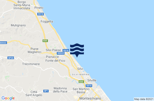 Silvi, Italyの潮見表地図