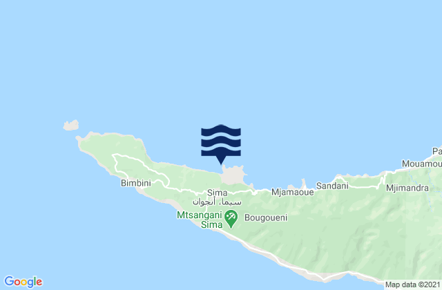 Sima, Comorosの潮見表地図