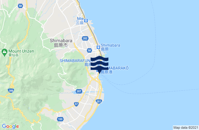 Simabara, Japanの潮見表地図