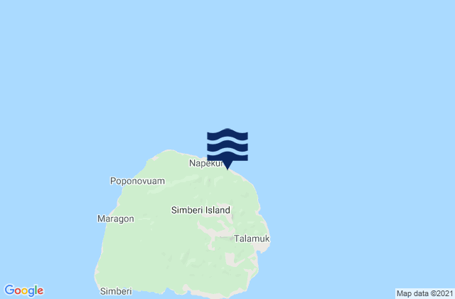 Simberi Island, Papua New Guineaの潮見表地図
