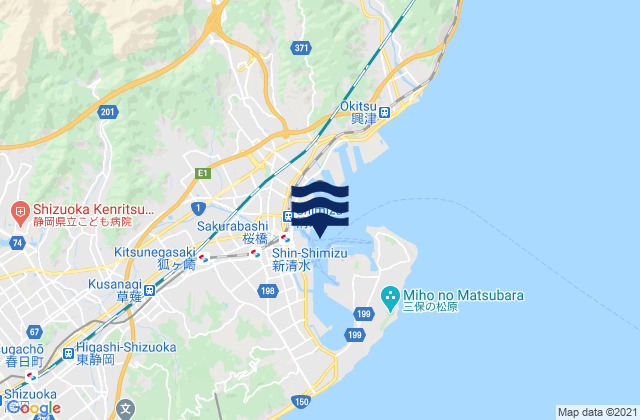 Simizu, Japanの潮見表地図