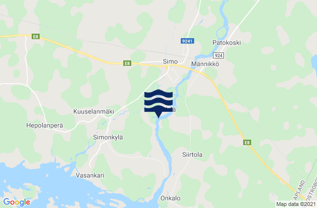 Simo, Finlandの潮見表地図